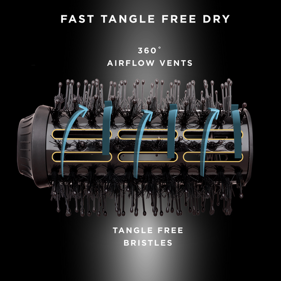 360˚ AIRFLOW VENTS & TANGLE FREE BRISTLES